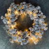 Couronne de cèdre LED avec neige - 2 pcs