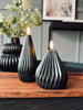 Bougies LED design noires en cône - lot de 2 avec fonction minuterie