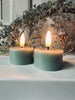 Bougies chauffe-plat LED 2 pcs - cire bleu océan
