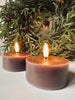 Bougies chauffe-plat LED JUMBO 2 pcs - cire grise / taupe