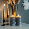 Lot de lampes LED avec 4 bougies et télécommande - Gris chaud