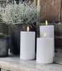 Ensemble de 3 bougies LED d'extérieur en bloc - Blanc