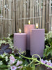Lot de 3 bougies bloc LED d’extérieur – Rose