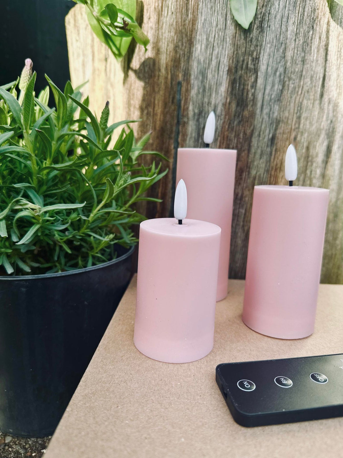 LED Udendørs Bloklys sæt af 3 stk - Rosa - VIAMAJA.DK