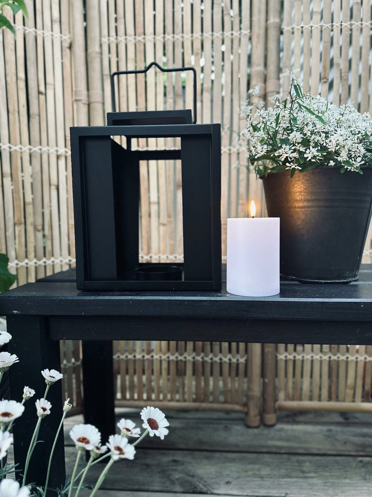 LED Udendørs lanterne med bloklys - VIAMAJA.DK