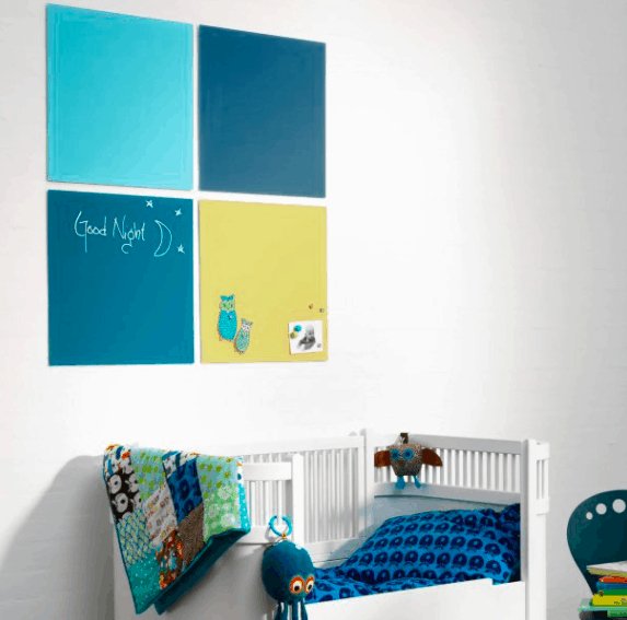 Magnetisk Glastavle Aqua grøn– 45×45 - VIAMAJA.DK