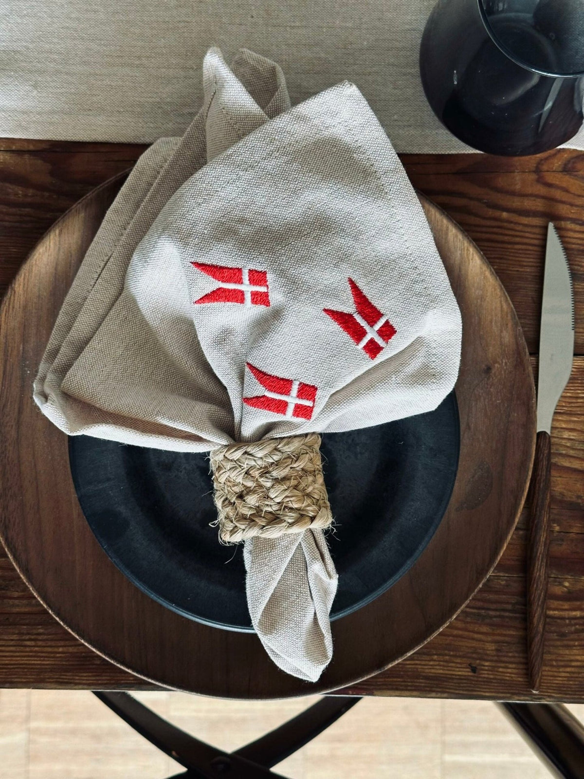 Mundservietter med flag – 4 stk - VIAMAJA.DK