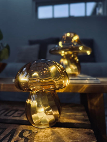 MUSHROOM Lampe med LED 15cm – Lys brun - VIAMAJA.DK