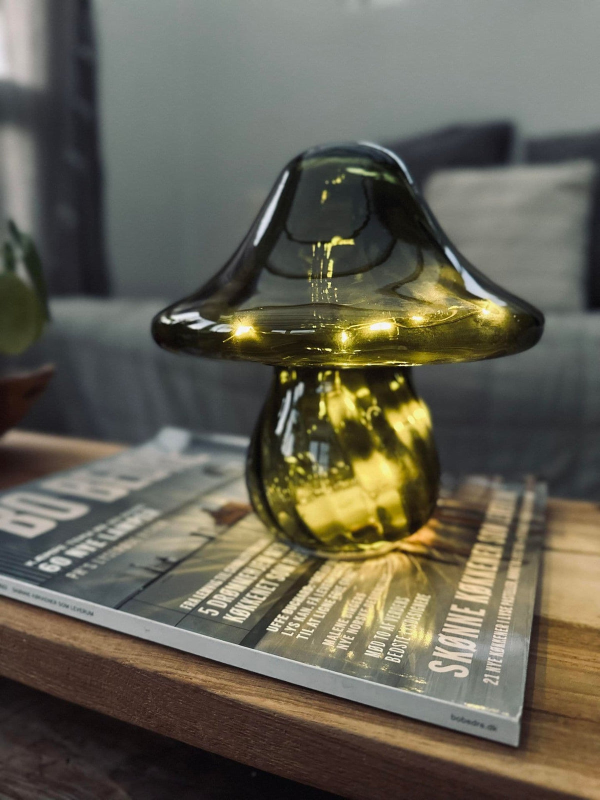 MUSHROOM Lampe med LED 18cm – Grøn - VIAMAJA.DK