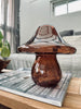 Lampe MUSHROOM avec LED 18cm - Brun foncé