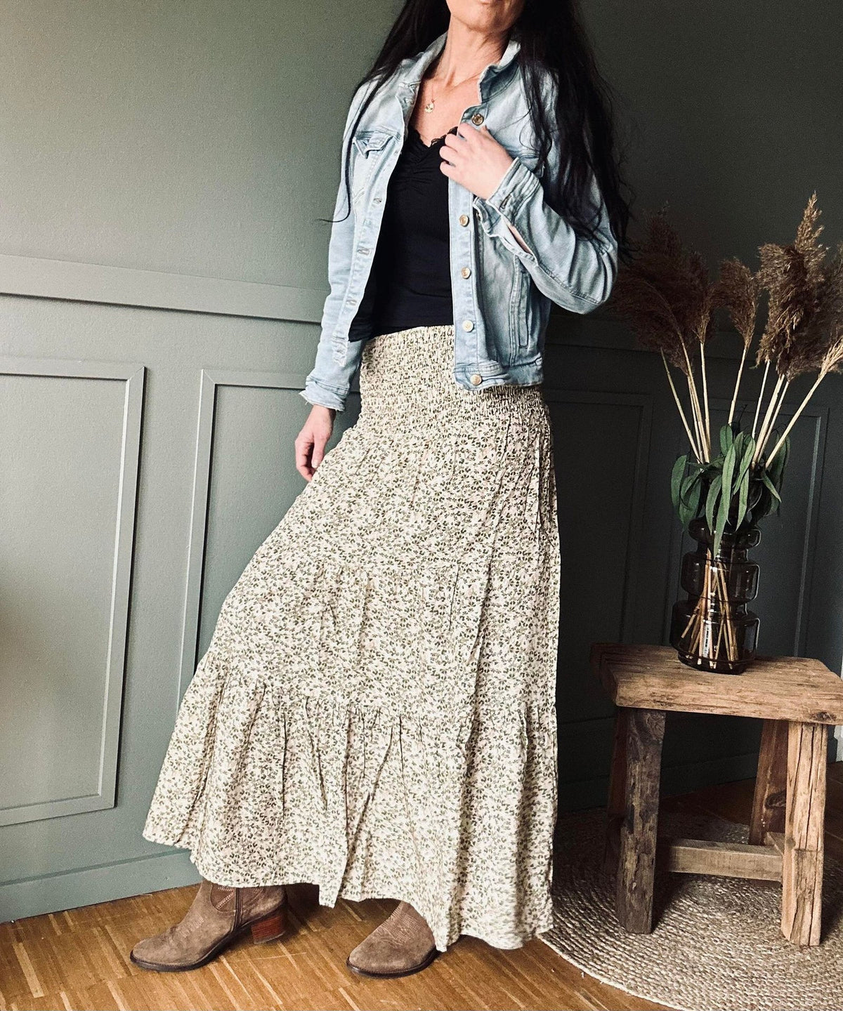 Nederdel Boho Green - VIAMAJA.DK