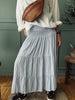 Jupe à smocks – Rayures bleues Small