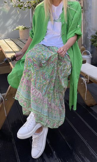 Nederdel med smock - Green Princess - VIAMAJA.DK