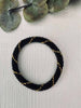 Bracelet Népal - Noir avec bande dorée