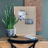 Tableau d'affichage - Hessian avec cadre naturel 60x80