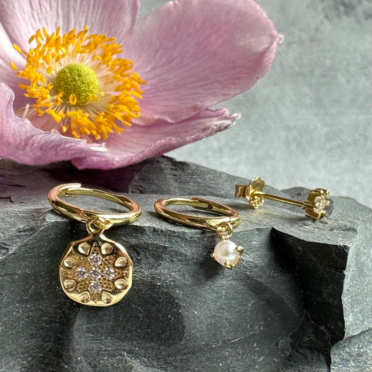 Øreringe Mix box Cherie 18K forgyldt - VIAMAJA.DK