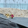 Mono-puce d’oreille Single GIA Magenta plaqué or 18K – 1 pc