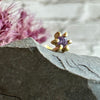 Puce d'oreille unique GIA violet plaqué or 18K - 1 pièce