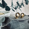 Puces d’oreilles Nynne Black – Argent sterling plaqué or