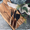 Couteaux à fromage avec manche en bois, lot de 3 pièces