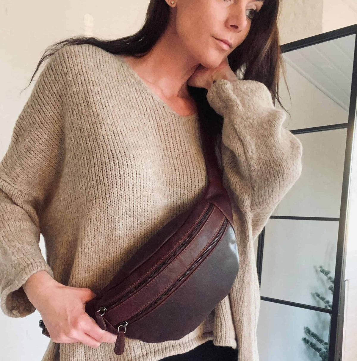 Oversize strik Nilla – Beige - VIAMAJA.DK