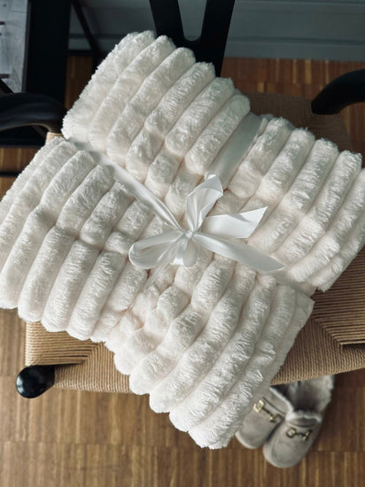 Plaid fleece white - SUPER SOFT - VIAMAJA.DK
