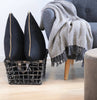 Coussin 45x45cm - Noir avec fermeture éclair en laiton