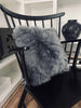 Coussin en peau de mouton – Gris foncé 40×40 - 2e choix