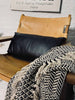 Coussin en cuir noir – 35x65cm