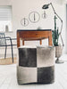 Pouf en cuir gris