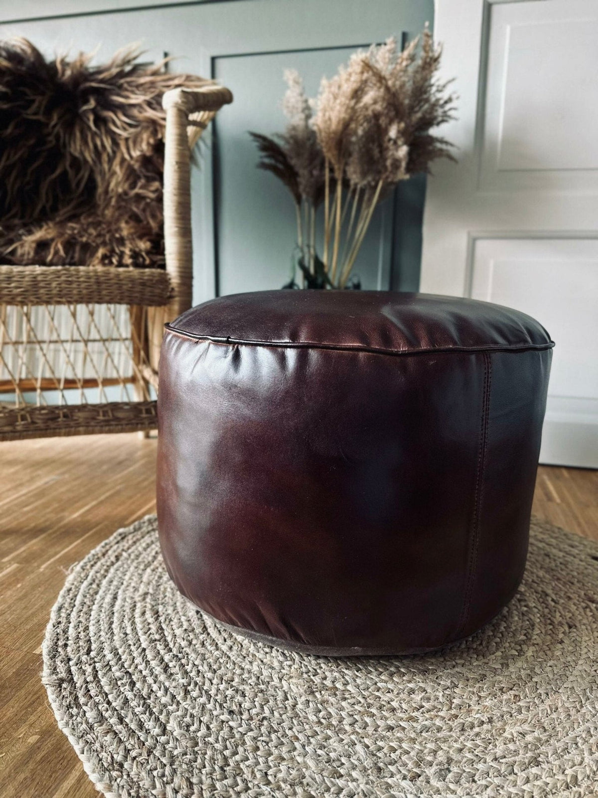 Puff med glat top - Brown - VIAMAJA.DK