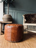 Pouf avec dessus lisse - Cognac