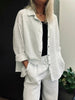Ensemble chemise et pantalon en coton gaufré - Coton blanc