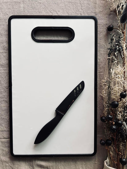 Skærebræt ink kniv - Design Hvidløg - VIAMAJA.DK