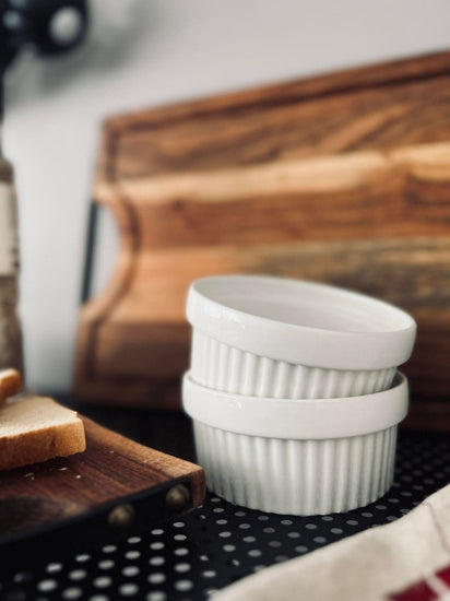 Skåle i hvid porcelæn - Sæt af 2 stk - VIAMAJA.DK