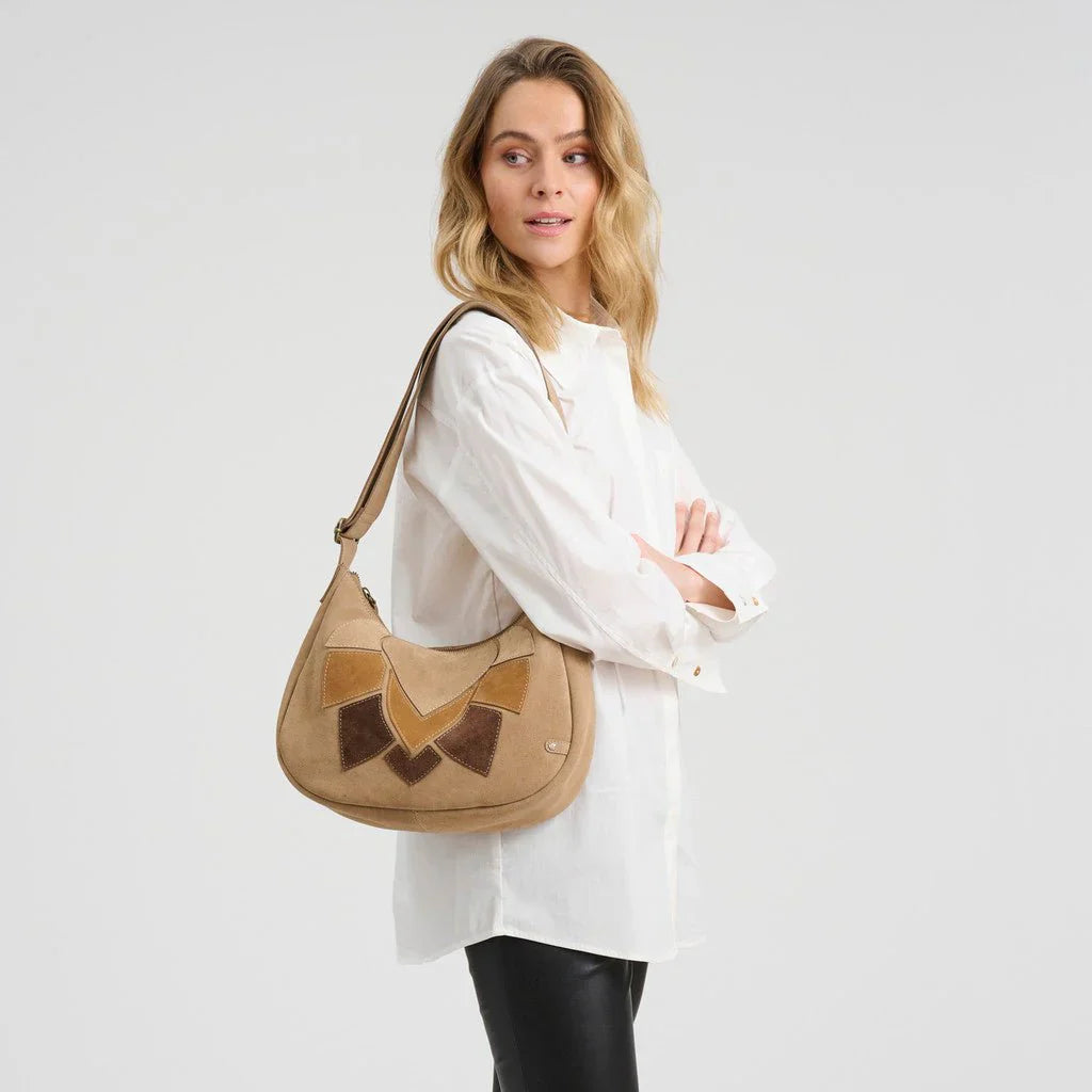 Sac bandoulière Florence en daim - Sable