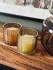 Bougie en verre coloré