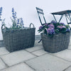 Grand panier à plantes en rotin