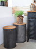 Tabouret avec rangement - lot de 2 pièces