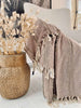 Plaid en coton recyclé – Rose / Beige