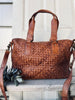 Sac Clara - Walnut en cuir tressé