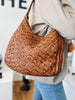 Sac - Motif tressé cognac unique - Longue bandoulière incluse