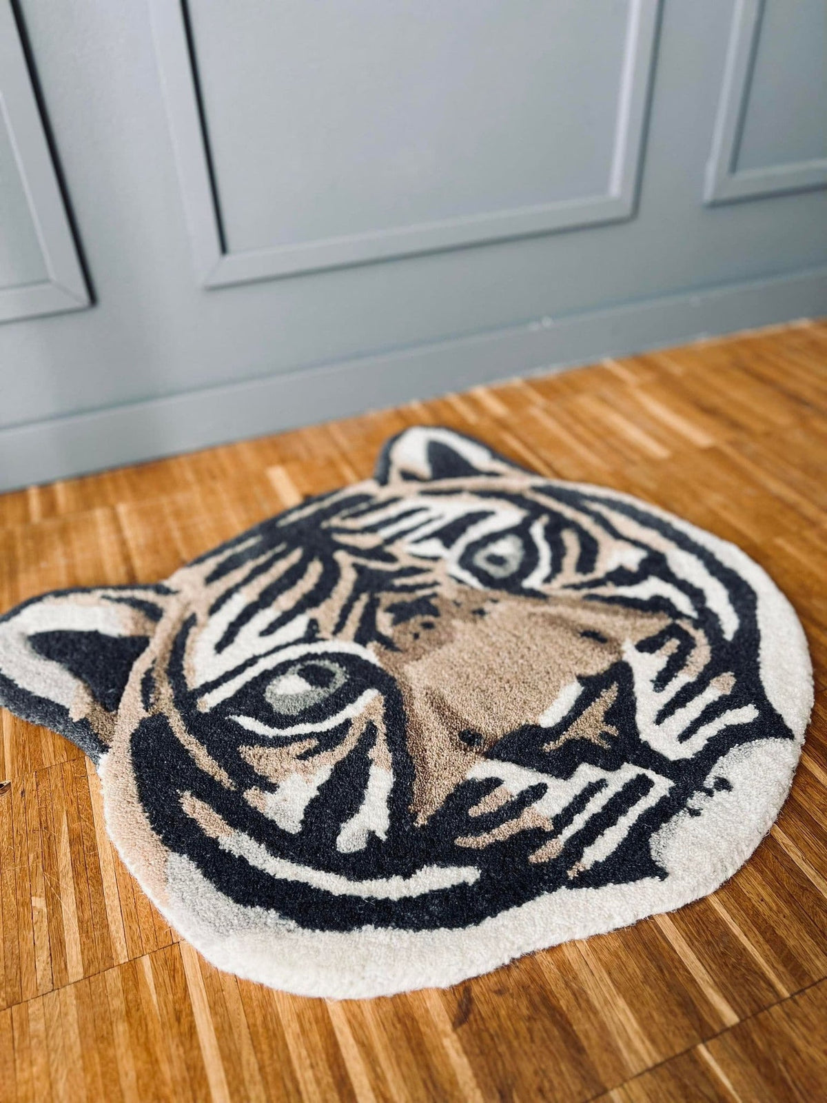 TIGER HOVED I ULD - 50X50 - VIAMAJA.DK