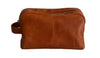 Trousse de toilette en cuir cognac – Unisexe