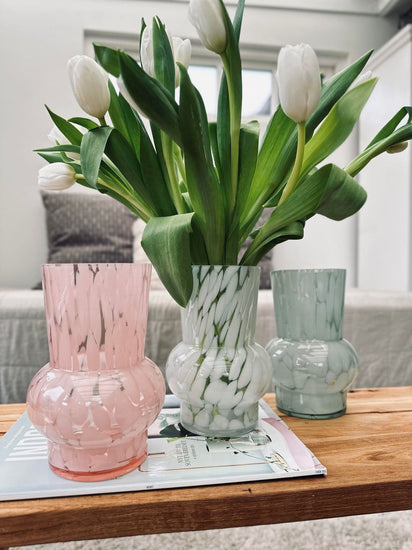 Vase 18cm Mundblæst glas – Green - VIAMAJA.DK