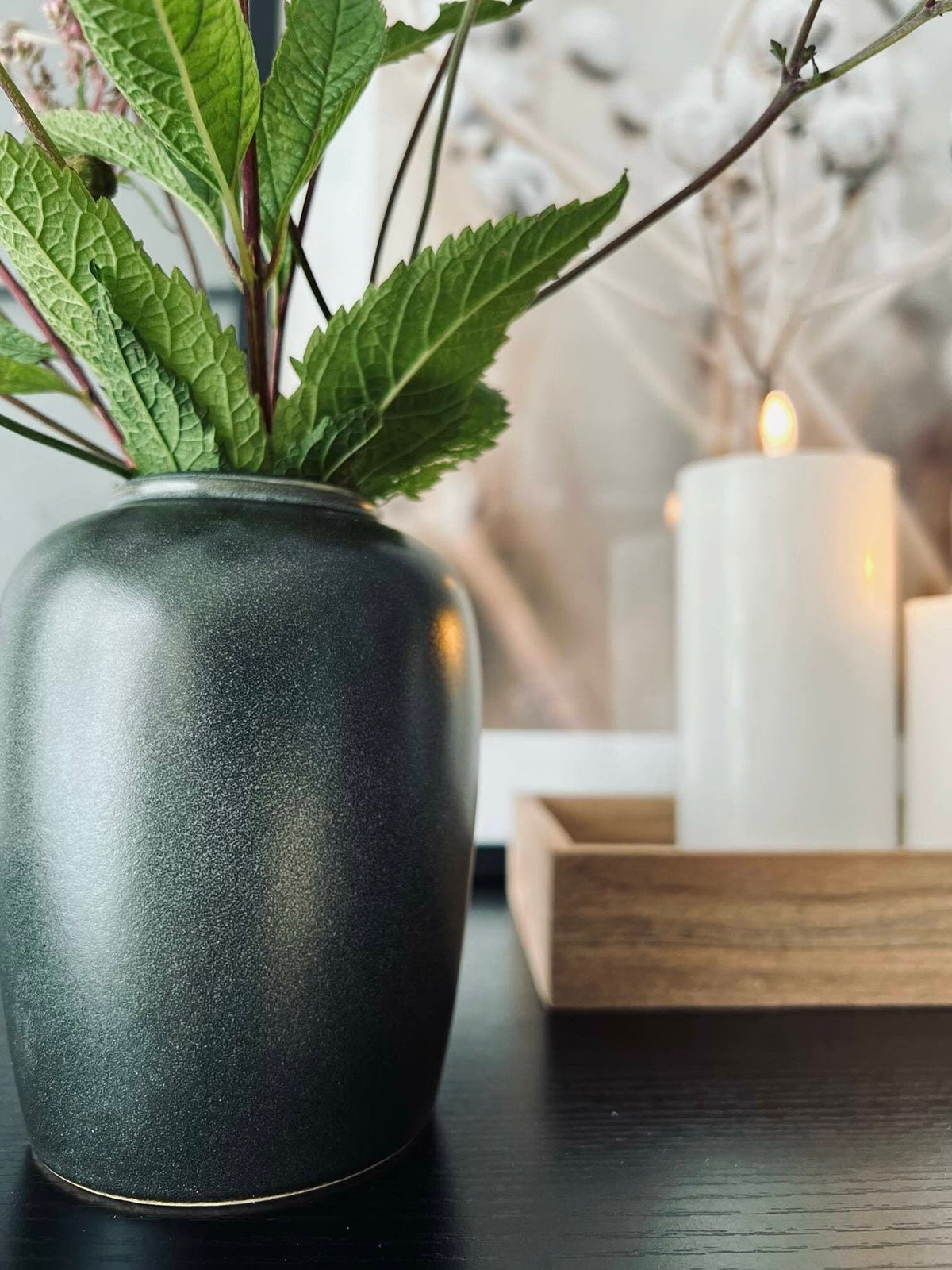 Vase H 12cm – Grå stentøj - VIAMAJA.DK