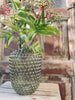 Vase à pois - verre vert
