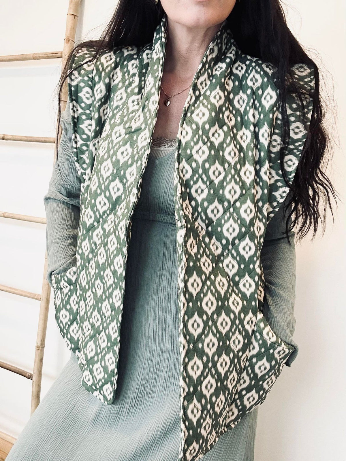 Vest Quilt grøn - VIAMAJA.DK