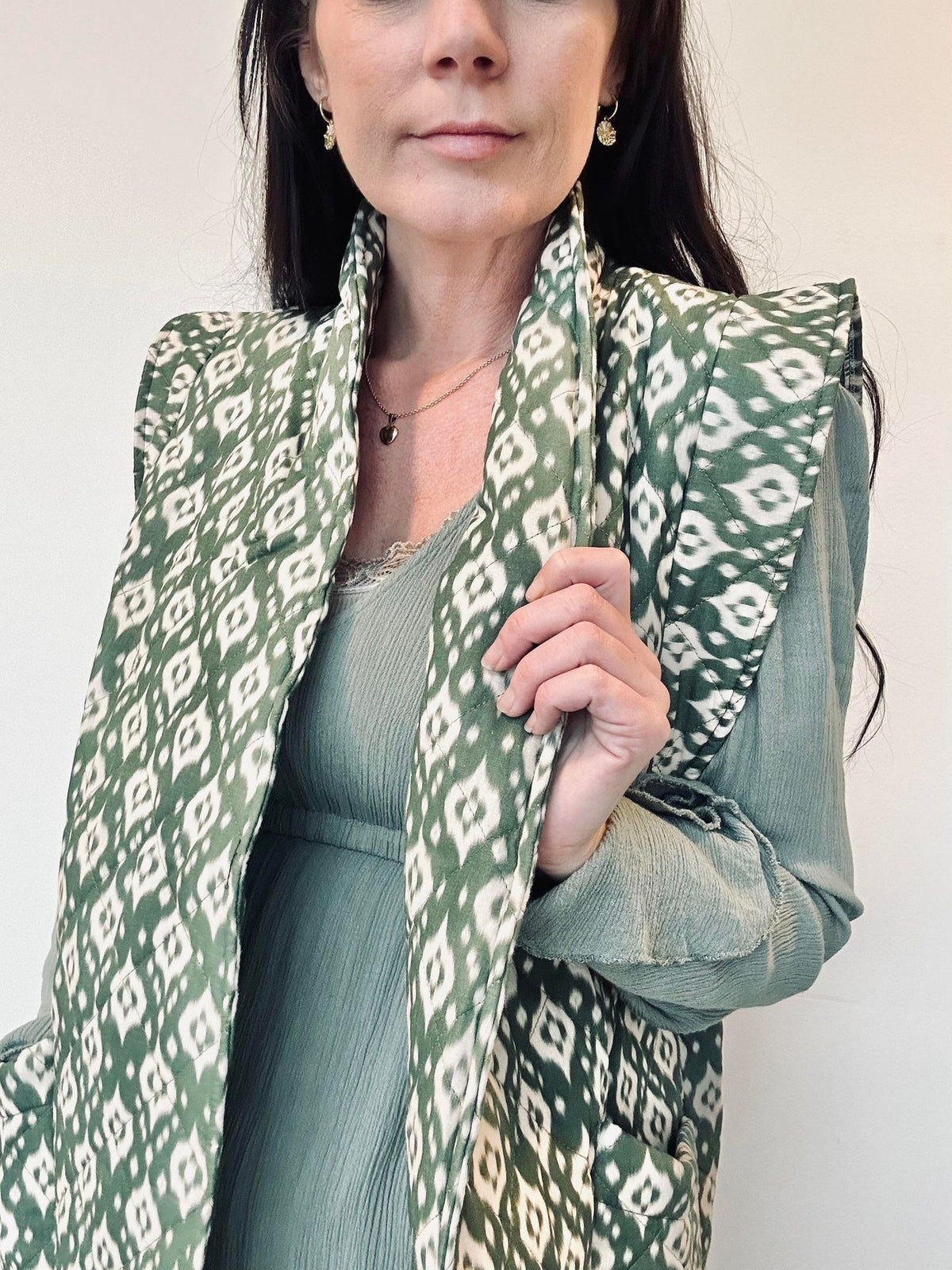 Vest Quilt grøn - VIAMAJA.DK