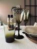Verre à vin - Vert avec bord doré